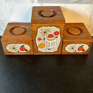 Vintage Woodpecker products three-piece canister set